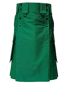 Green hybrid kilt with blue color sporran