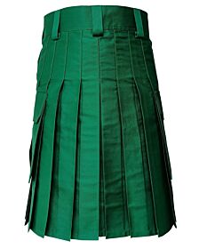 Green hybrid kilt with blue color sporran