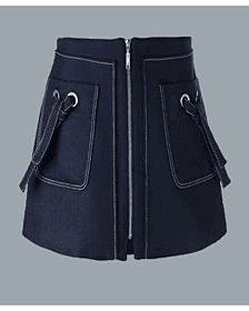 Dark Blue Denim Skirt For Women