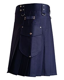 Navy Blue Cargo Utility Kilt