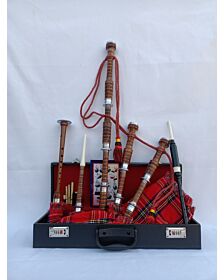 Beautiful Bagpipe Set With Royal Stewart Tartan 