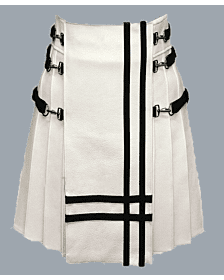 White Leather Kilt 
