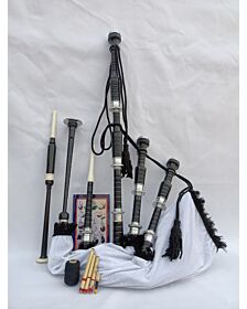 White Velvet Highland Bagpipe Set
