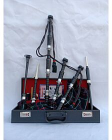 Mackenzie Tartan Black Finish Bagpipe Set