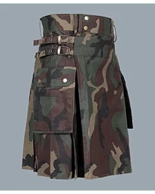 Woodland Camo Kilt For Active Men