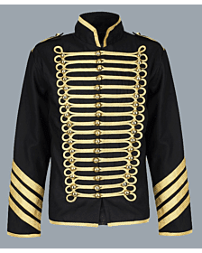 Men's Steampunk Stand Collar Punk Gothic Drummer Jacket