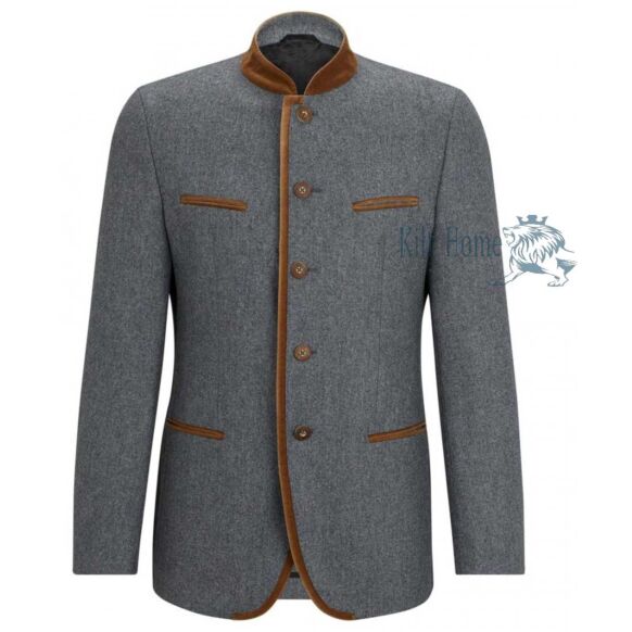 Grey Oktoberfest Tyrol German Bavarian Jacket