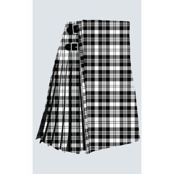 Clan Scott Black And White Modern Tartan Kilt